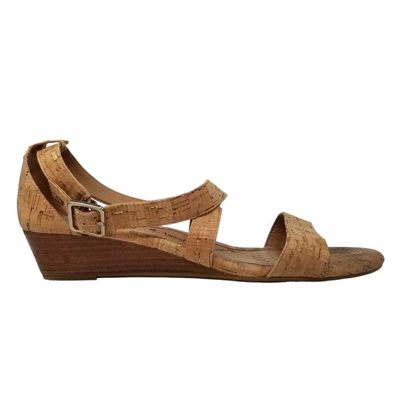 Sofft Innis Sandals Womens Gold Natural Leather Cork Wedge SF0001393 Size 10 - Picture 2 of 13